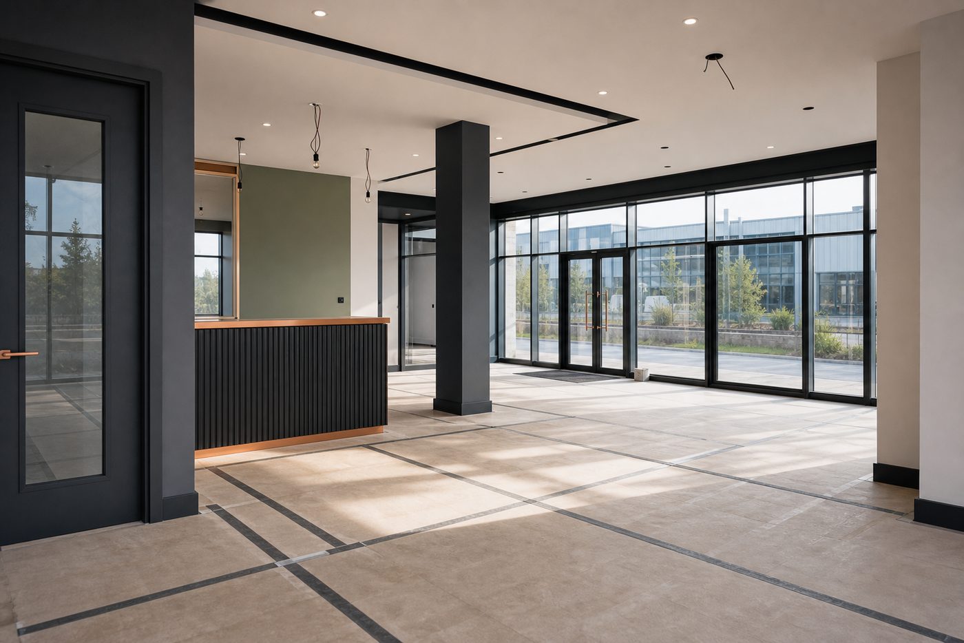 Building completion and finishing work in a modern interior