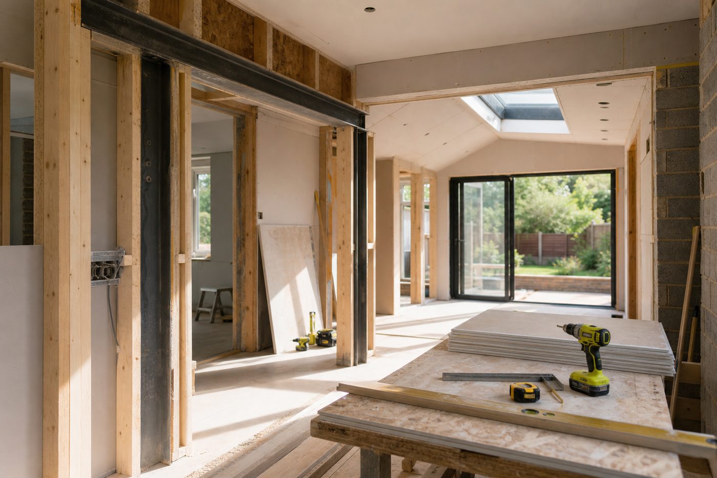 Detailed domestic building work in progress