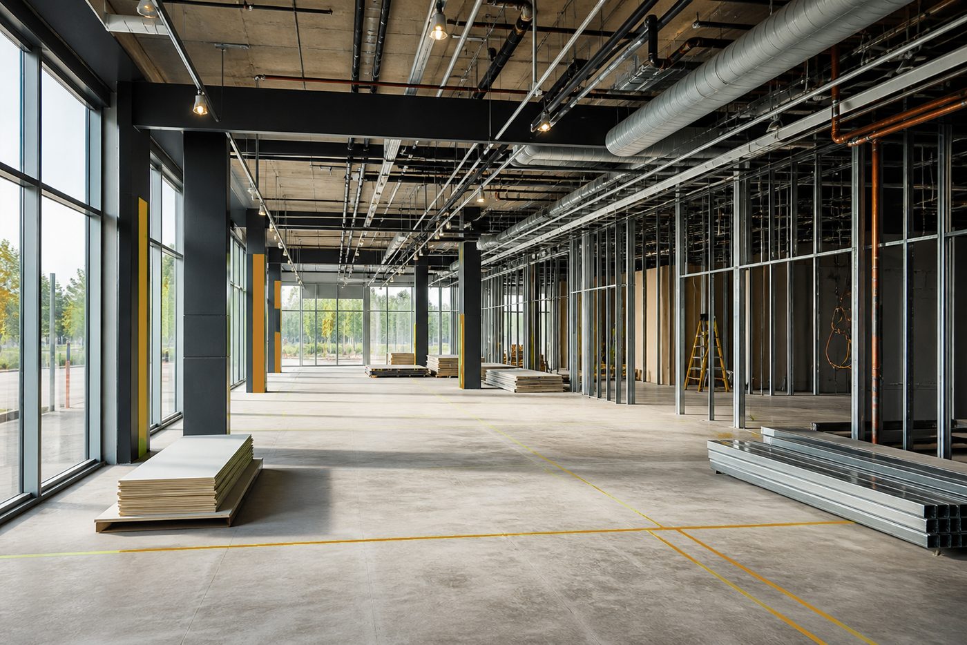 Commercial building shell construction
